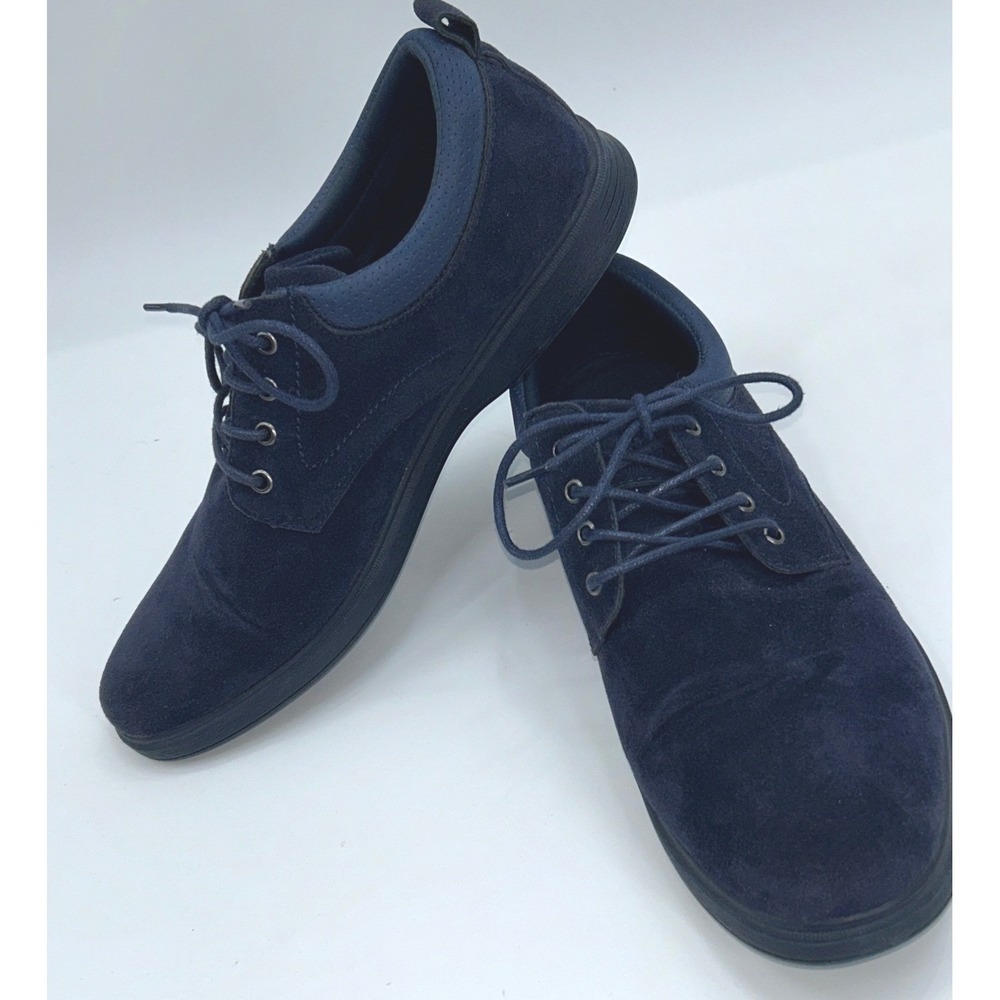 Hugo Boss PK150 Mens Navy Blue Suede Lace Up Casual Derby Shoes Size 44 EU 11 US